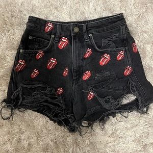 Zara shorts Rolling Stones high waisted